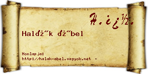 Halák Ábel névjegykártya